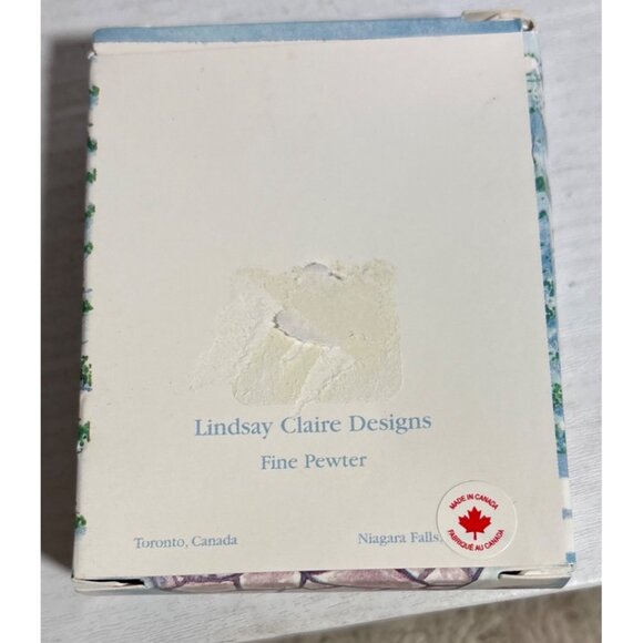 Lindsay Claire Designs Pewter Our 1st Christmas Ornament Red Ribbon & Gift Box - Picture 4 of 4